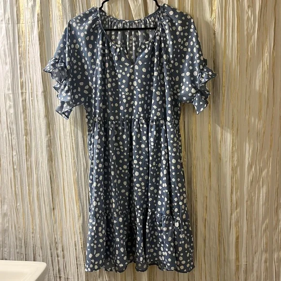 polka dot dress flowy Floramae Floral Ruffle Dress main image 1